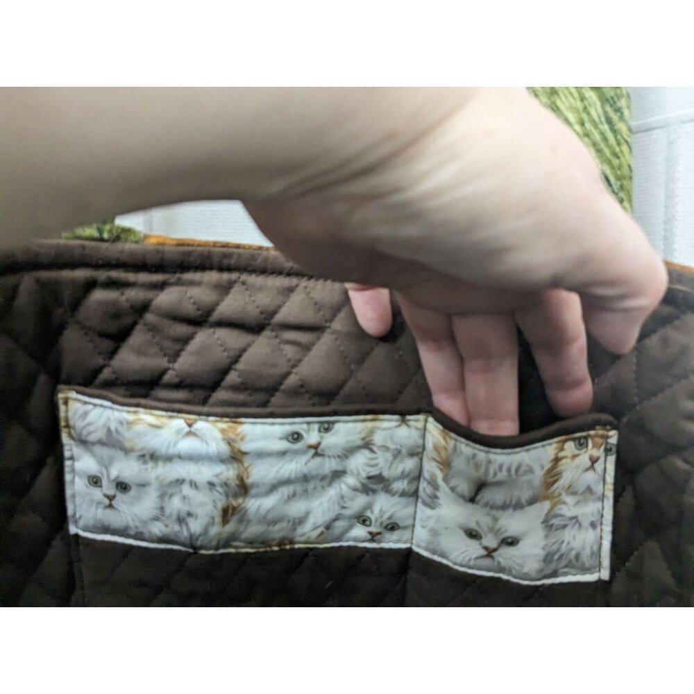 BagsByBonnie Quilted Purse w/White Kitties Cats NWOT Shoulder Bag Whimsical - Picture 15 of 16
